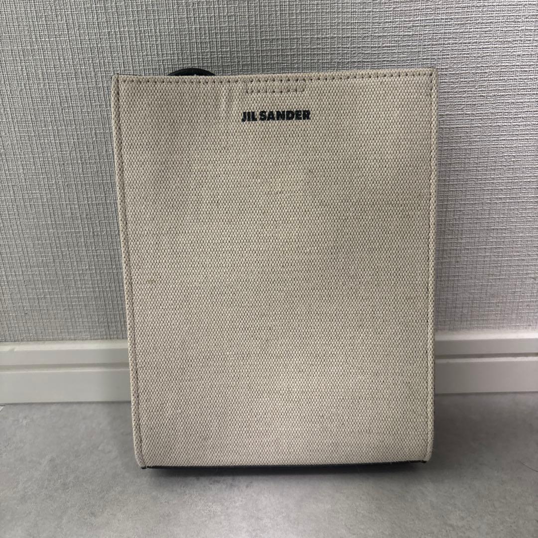 【JIL SANDER】 TANGLE スモール アイボリー キャンバス