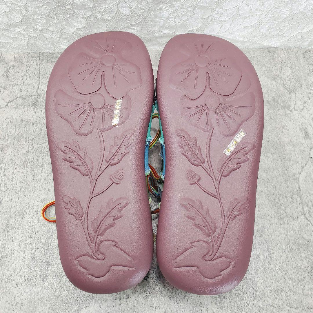 ​美品✨エスタシオン✨本革 パッチワーク 厚底スニーカー マルチカラー M