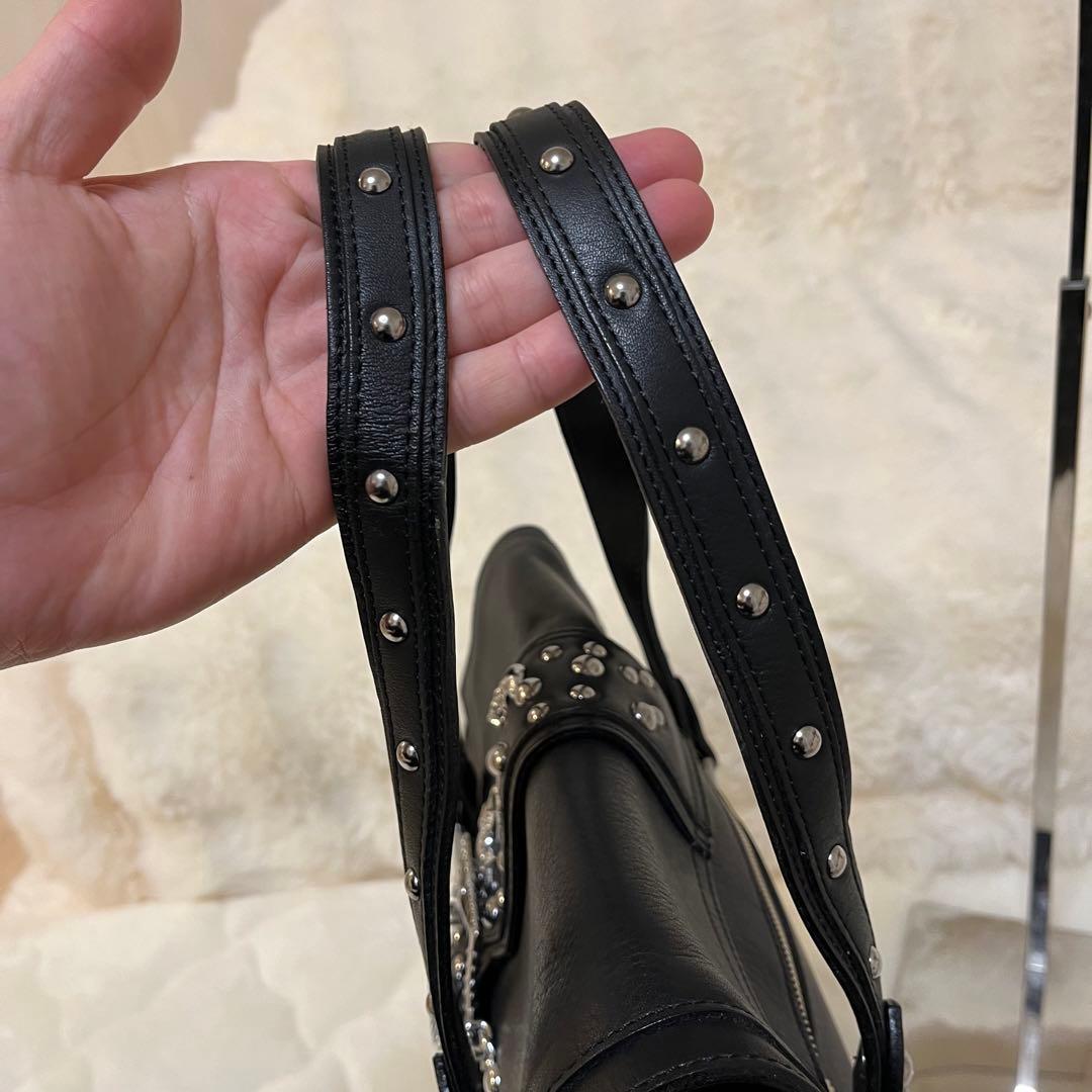 希少 Jean Paul GAULTIER スカルスタッズ レザー ハンドバッグ