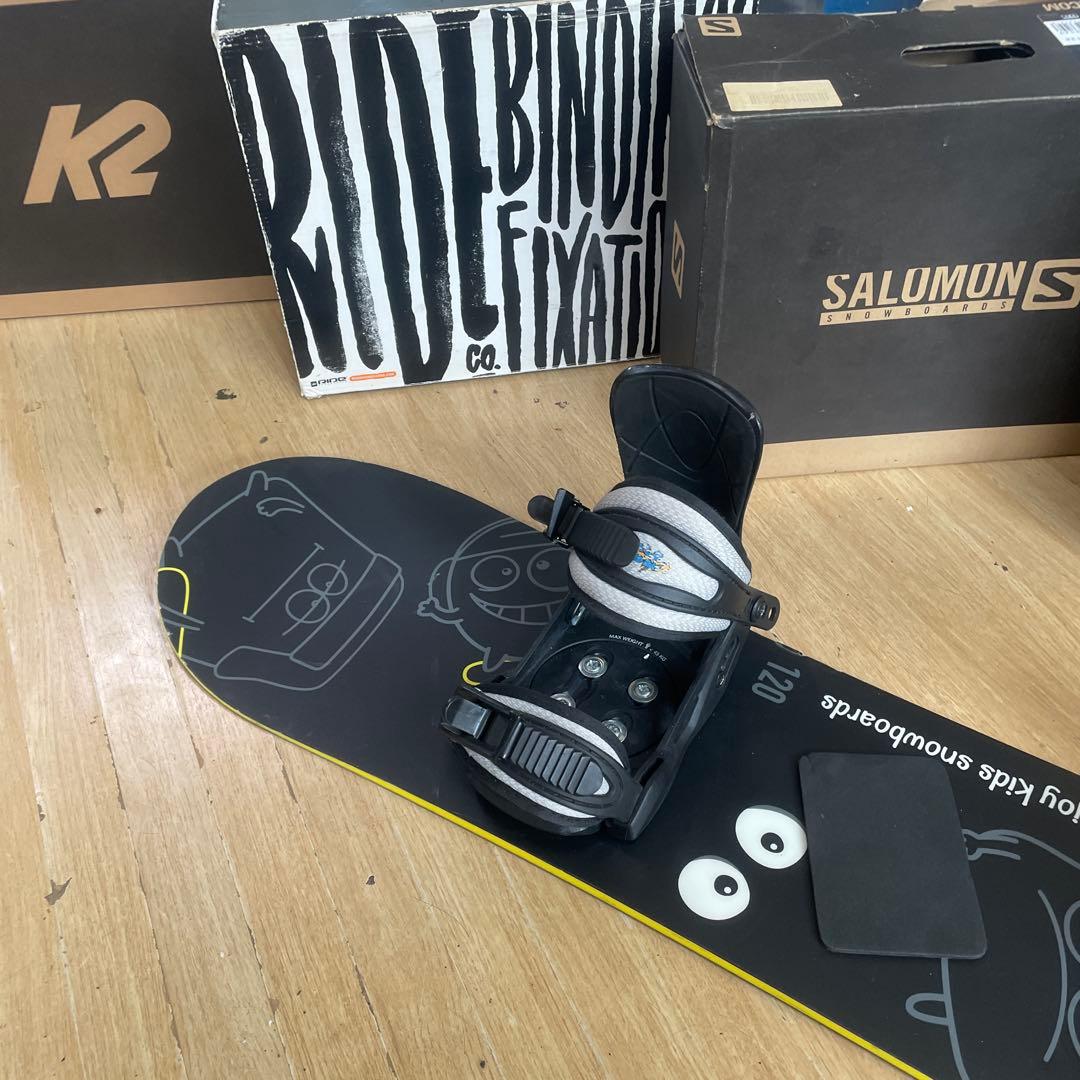 LEKS×SALOMON　キッズスノーボードセット　サロモンバイン付4点セット