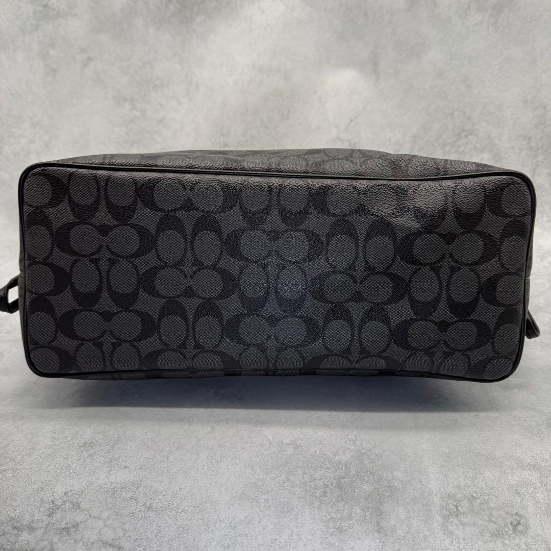【良品】COACH コーチ トートバッグ PVC ブラック 肩掛け シグネチャー
