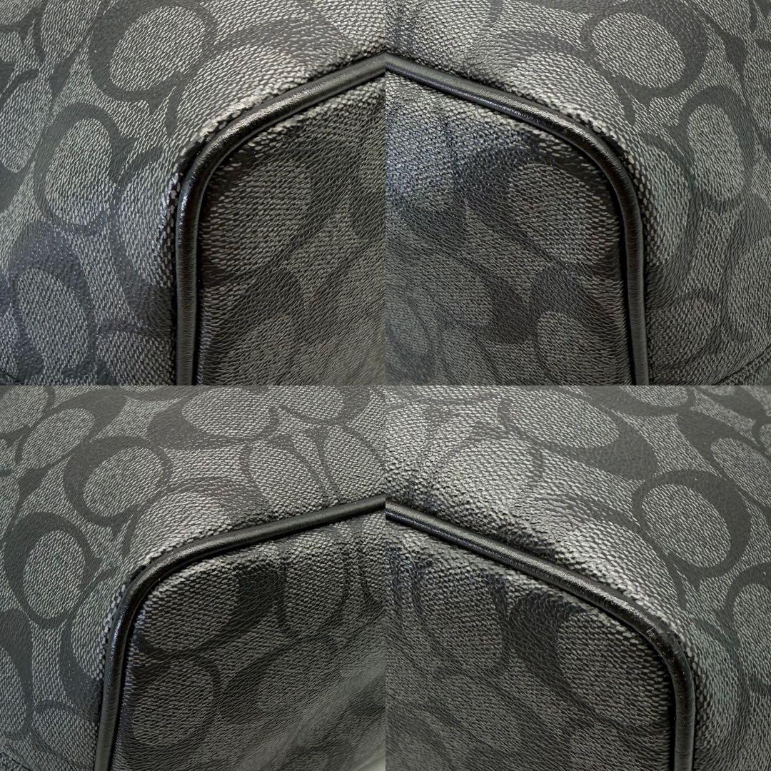 【良品】COACH コーチ トートバッグ PVC ブラック 肩掛け シグネチャー