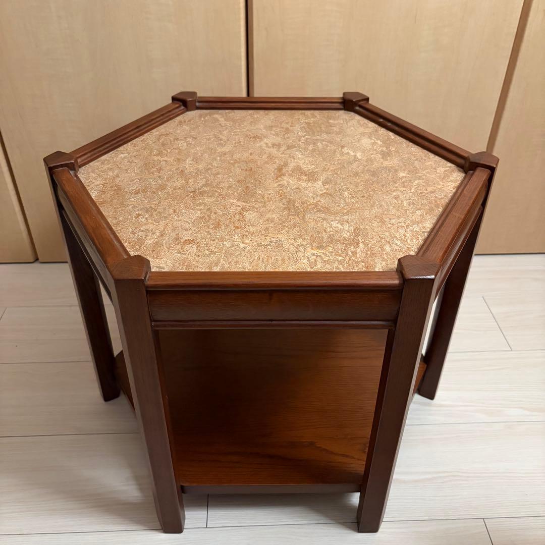 サイドテーブル・ナイトテーブル・ローテーブル ACMEFURNITURE BROOKS HEXAGON TABLE BEIGE