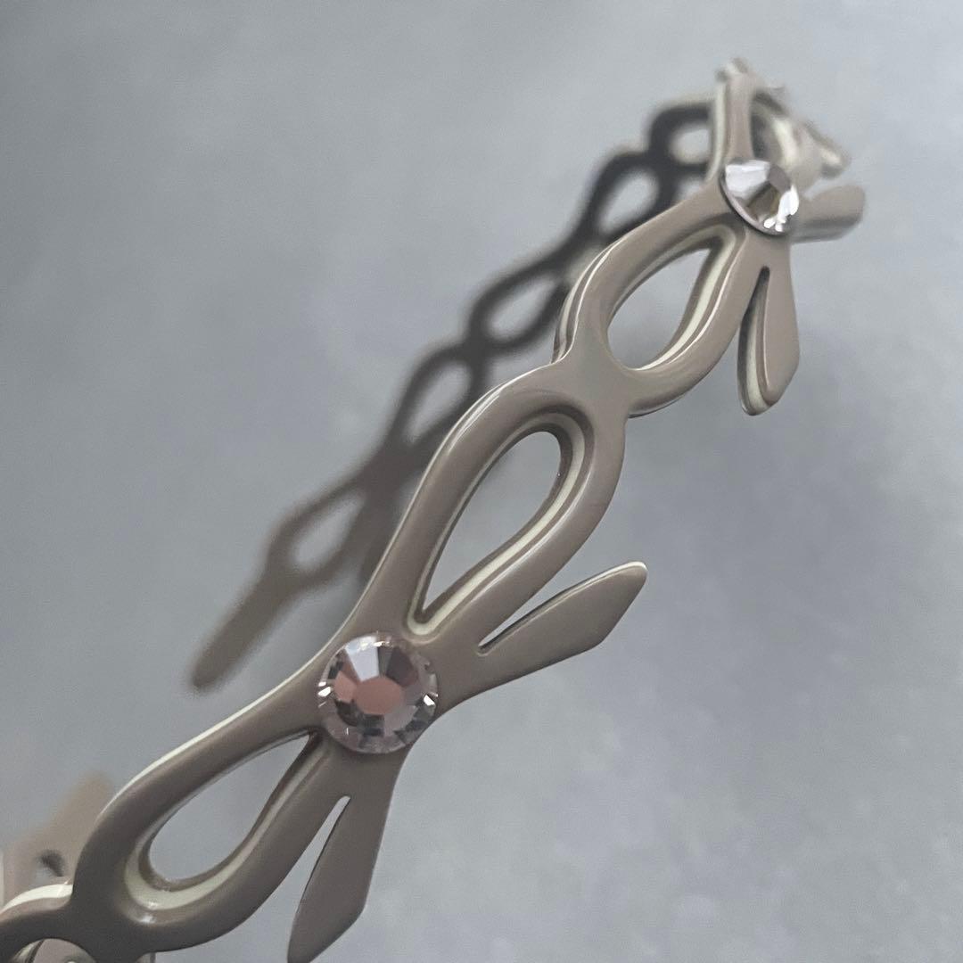 アレクサンドルドゥパリ リボン カチューシャ ベージュ