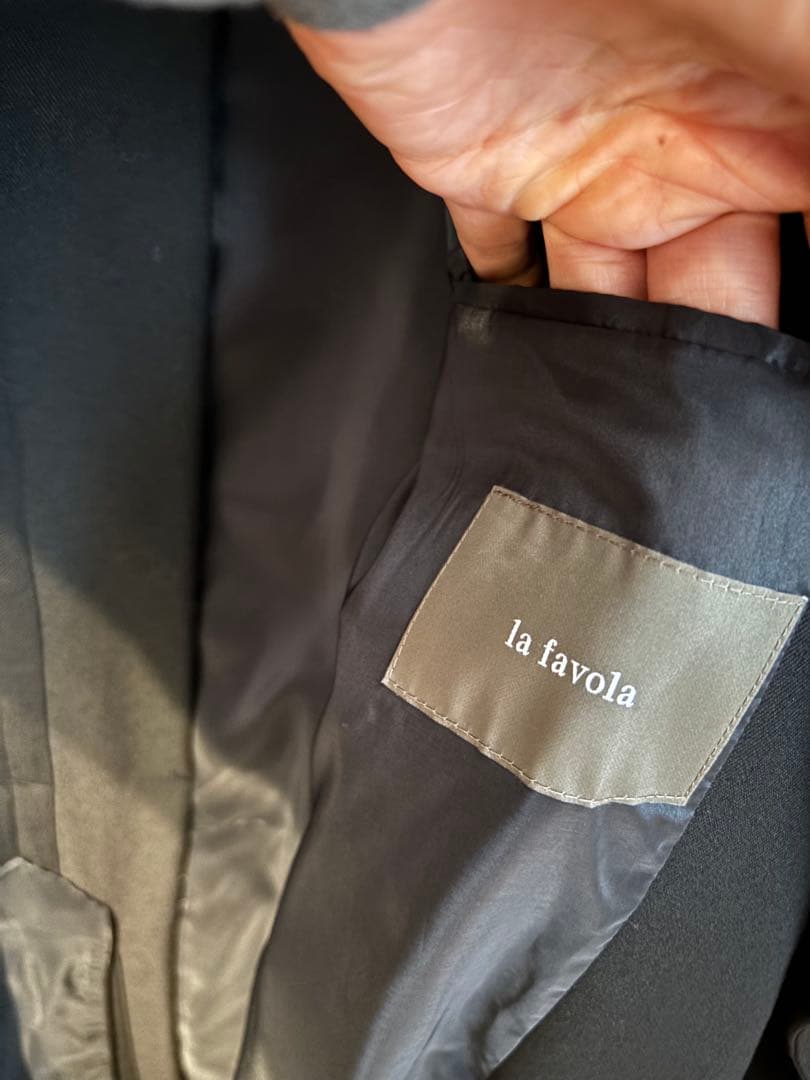 la favolaラファーヴォラ ウールギャバジンラップコート サイズ3
