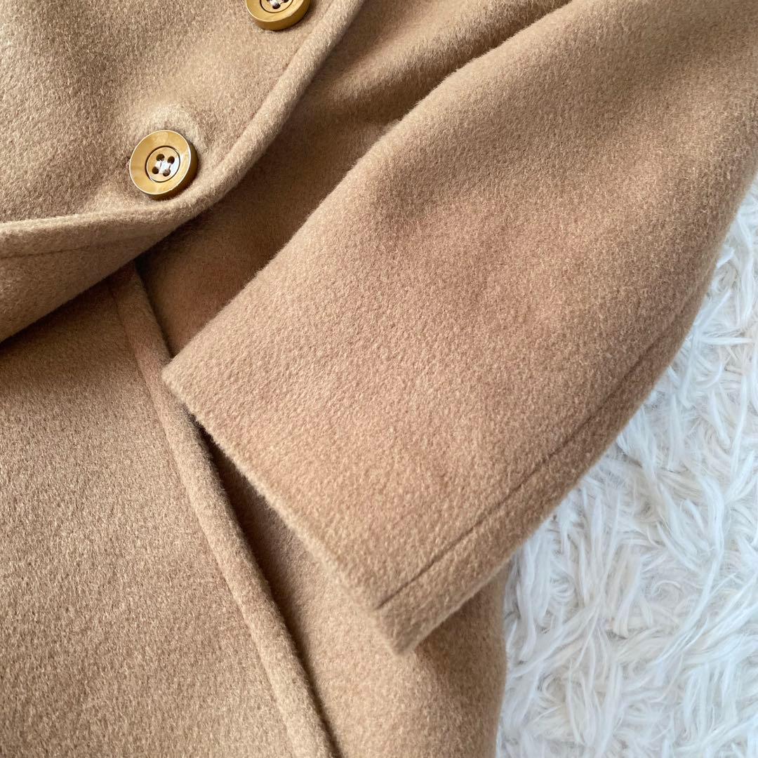 稀少 美品◆HERNO 高級ロングコート カシミヤ イタリア ダブル ベージュ