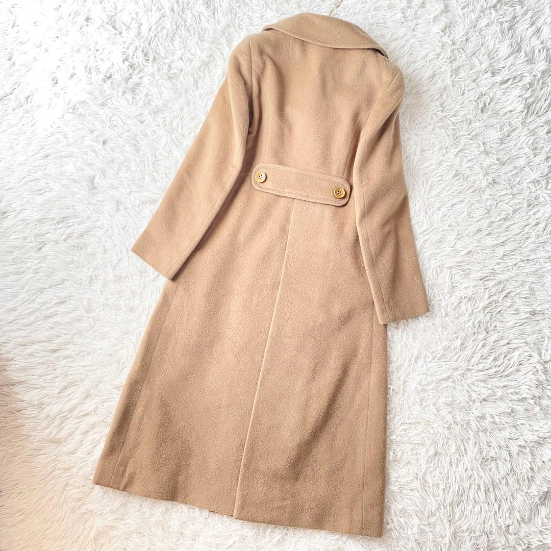 稀少 美品◆HERNO 高級ロングコート カシミヤ イタリア ダブル ベージュ