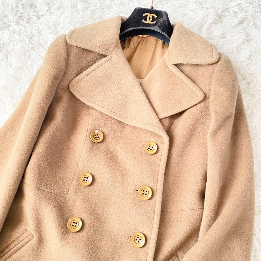 稀少 美品◆HERNO 高級ロングコート カシミヤ イタリア ダブル ベージュ