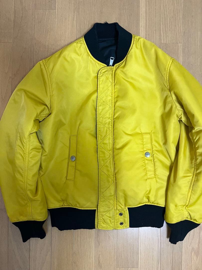 diesel MA-1 リバーシブル ブラック×イエロー M 短丈 トレンド