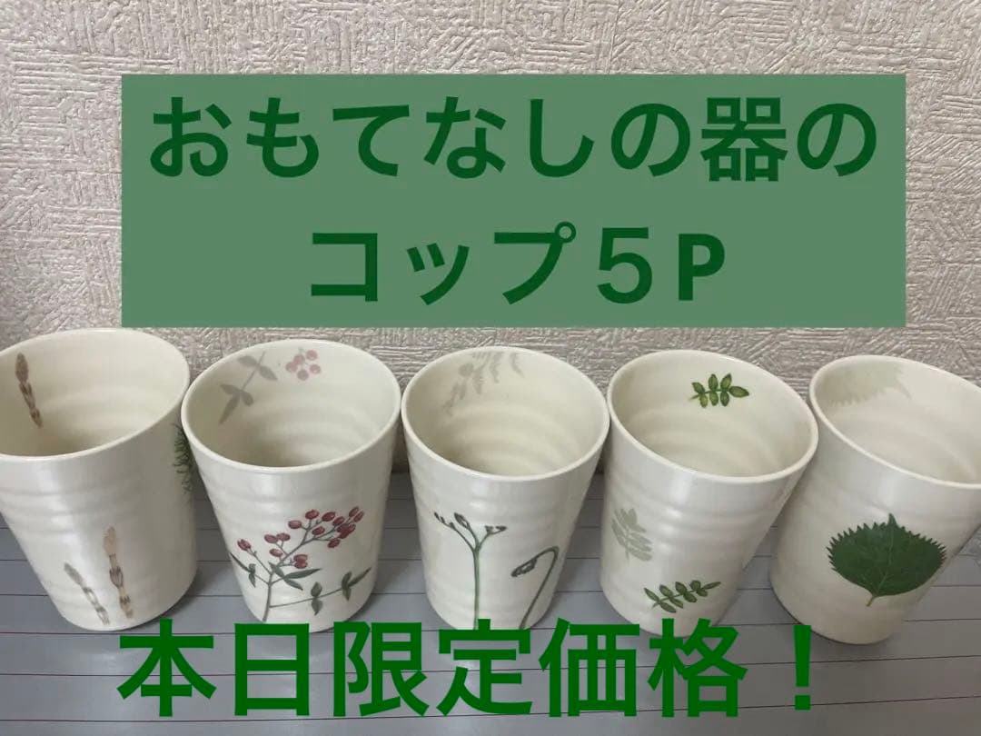 大内順子　おもてなしの器　フリーカップ　5客セット