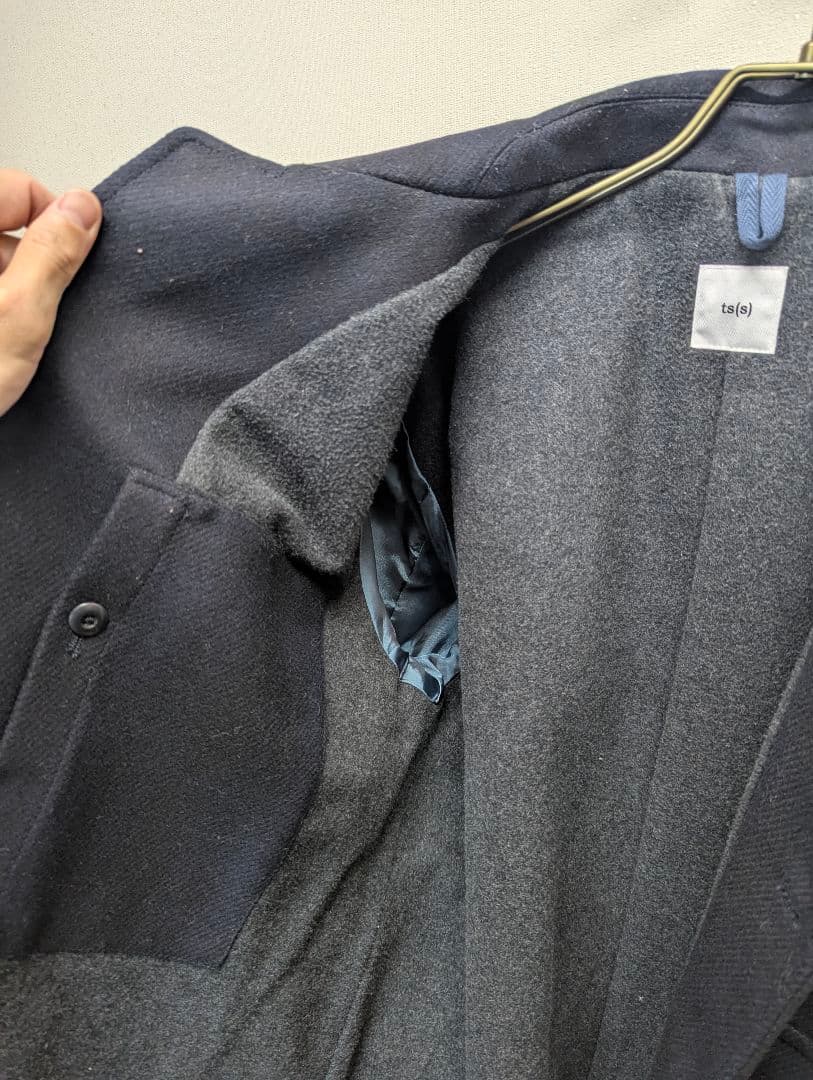 ts(s) ダークブルー ジャケット ウール混合