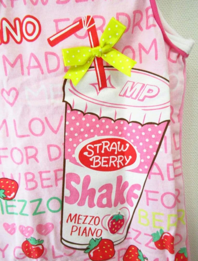 美品★メゾピアノ★　レア　平成レトロ　タンクトップ いちごシェイク　М　150