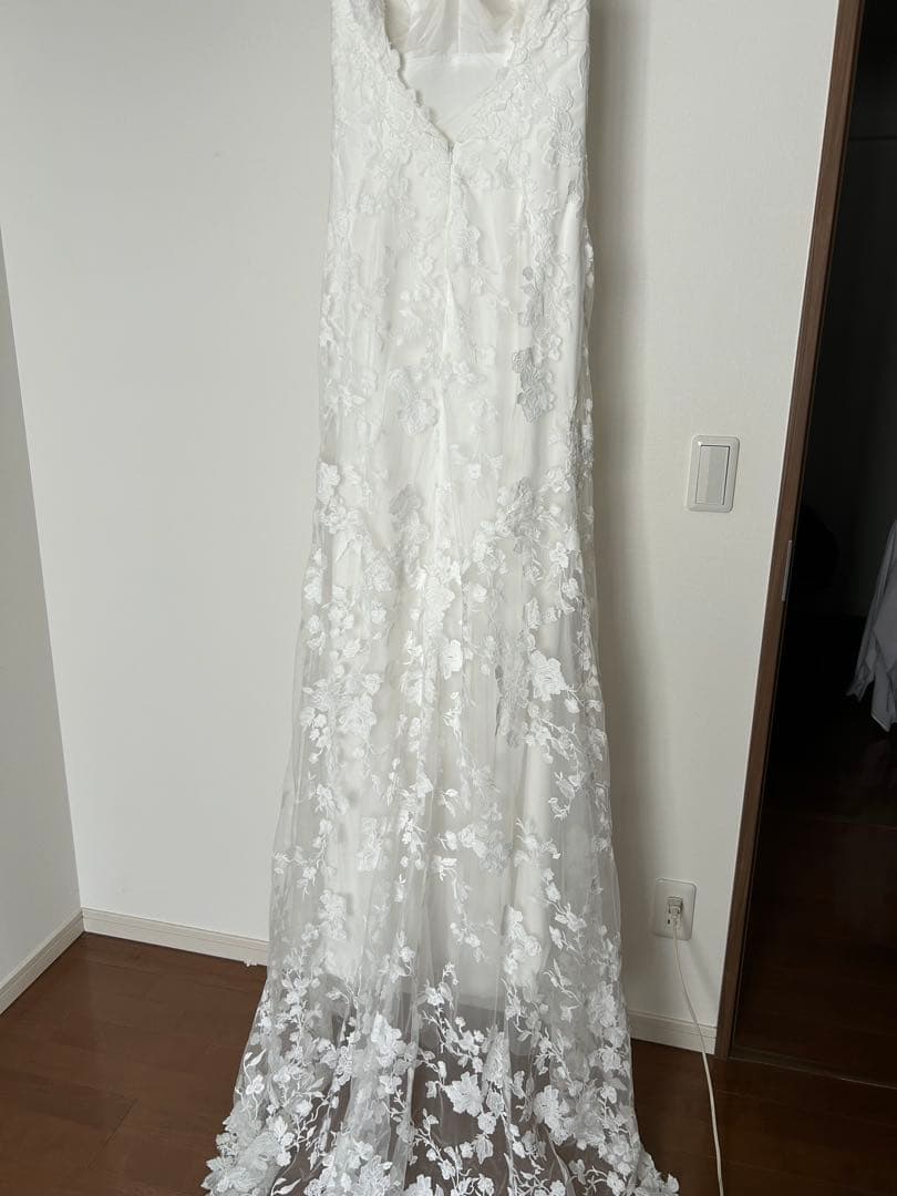 【大幅値下げ】【美品】刺繍レース 背中開き ソフトマーメイドドレス（W230）