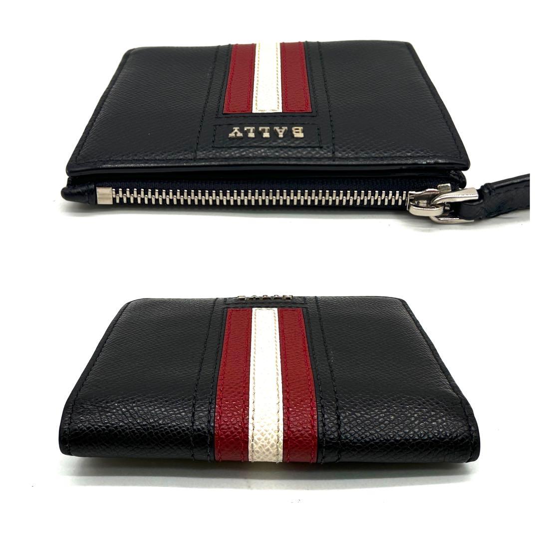 極美品 BALLY バリー 三つ折り財布 コンパクトウォレット レザー 黒