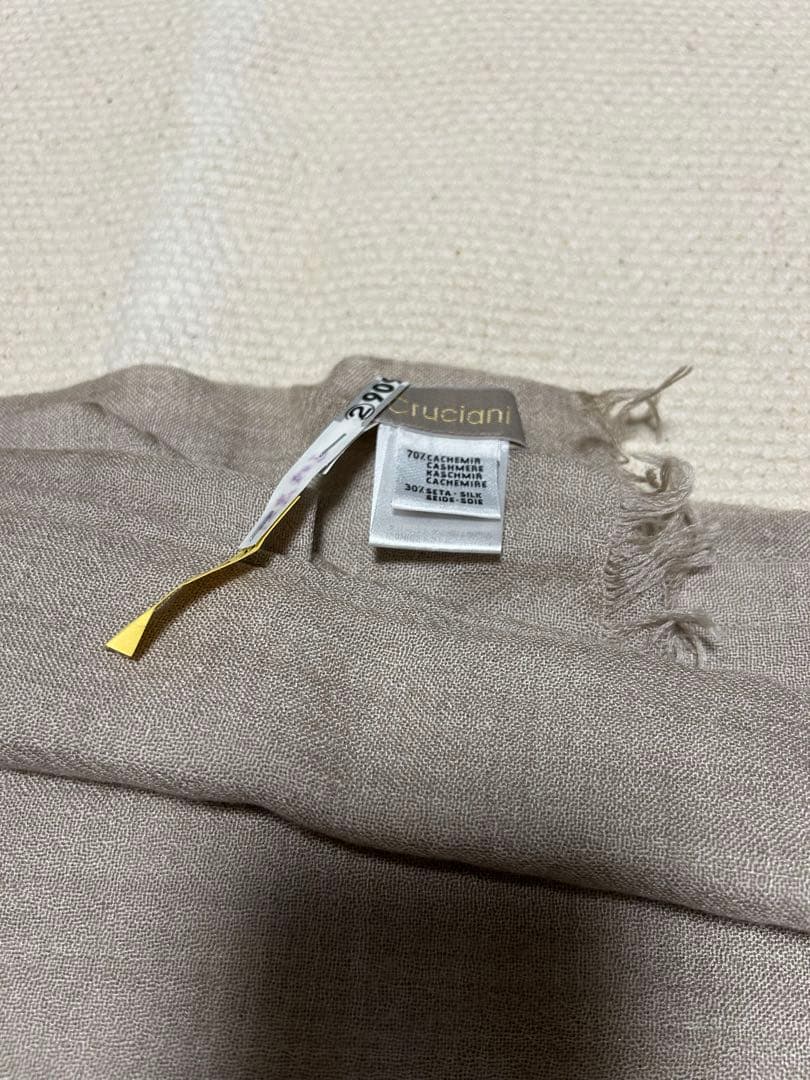 クルチアーニ☆大判☆カシミヤシルク☆ストール☆グレージュ☆美品