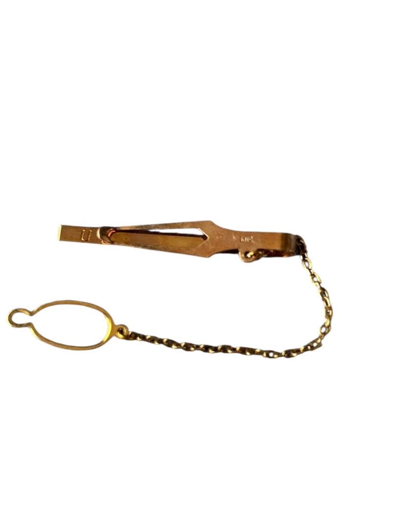 K10 ゴールドチェーン付きネクタイピン ヴィンテージ