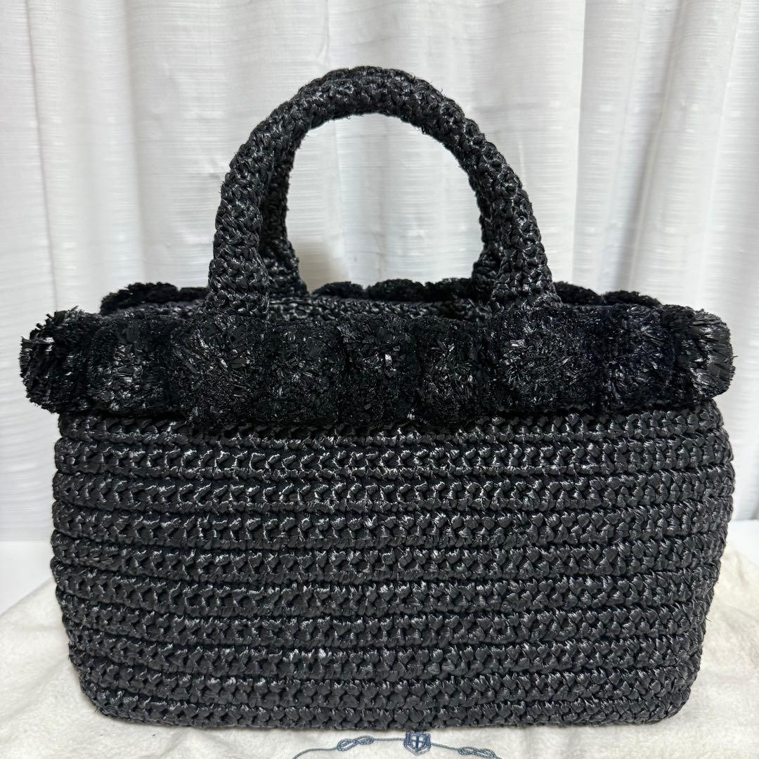 ⭐️極美品⭐️PRADA RAFIA PONPON 2way BAG ブラック