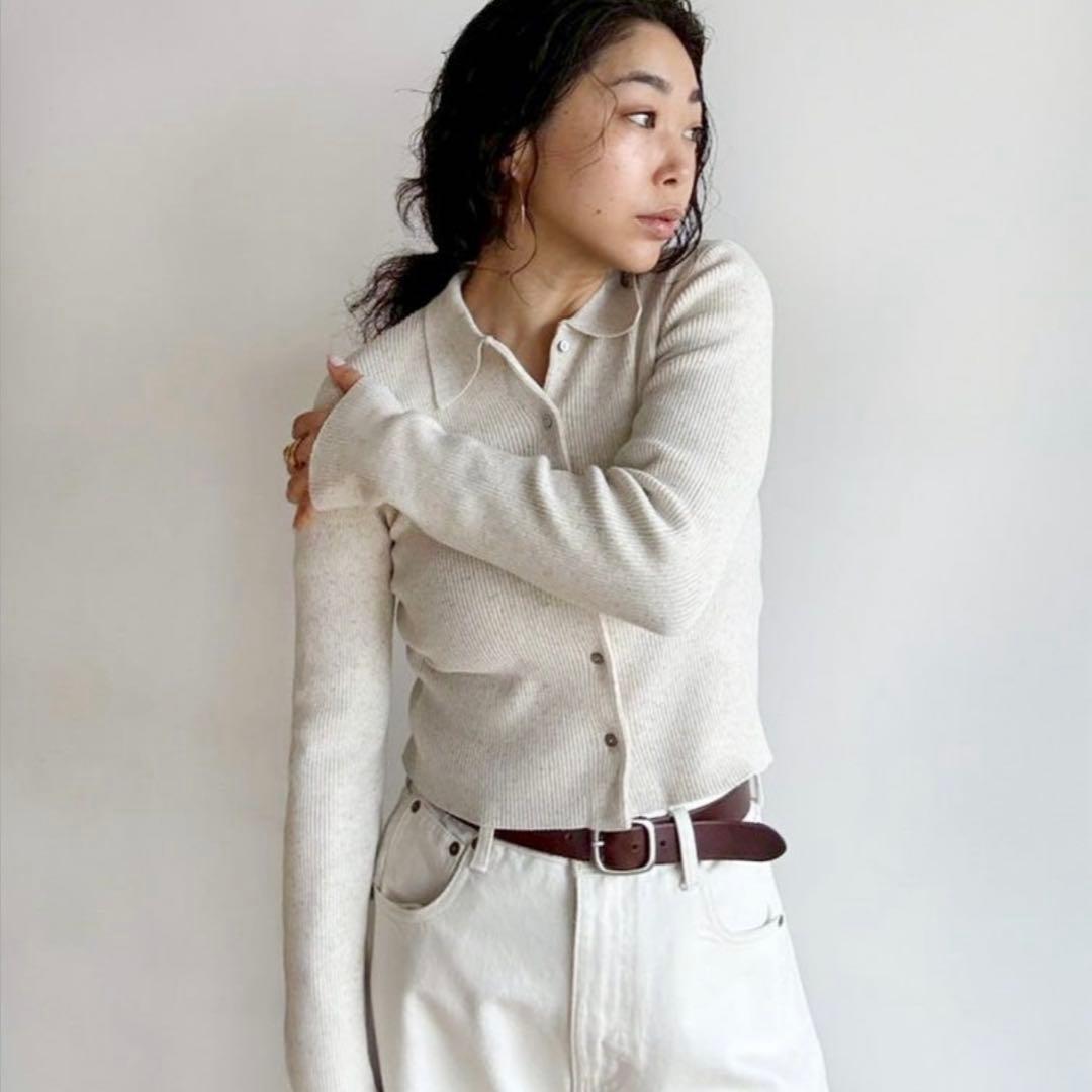 【新品タグ付き】リネンコンビCompactカーディガン