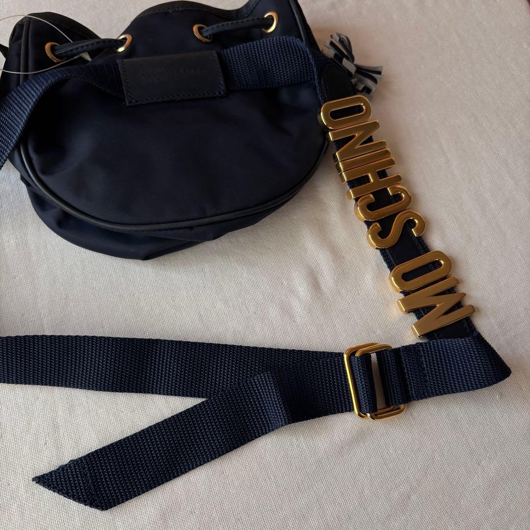 ネイビー×ゴールド モスキーノ ショルダーバッグ 肩掛け 斜め掛け