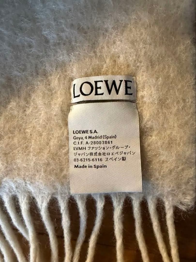【新品・未使用】 LOEWE ロエベ モヘア マフラー アイボリー