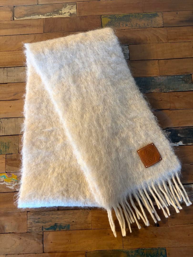 【新品・未使用】 LOEWE ロエベ モヘア マフラー アイボリー