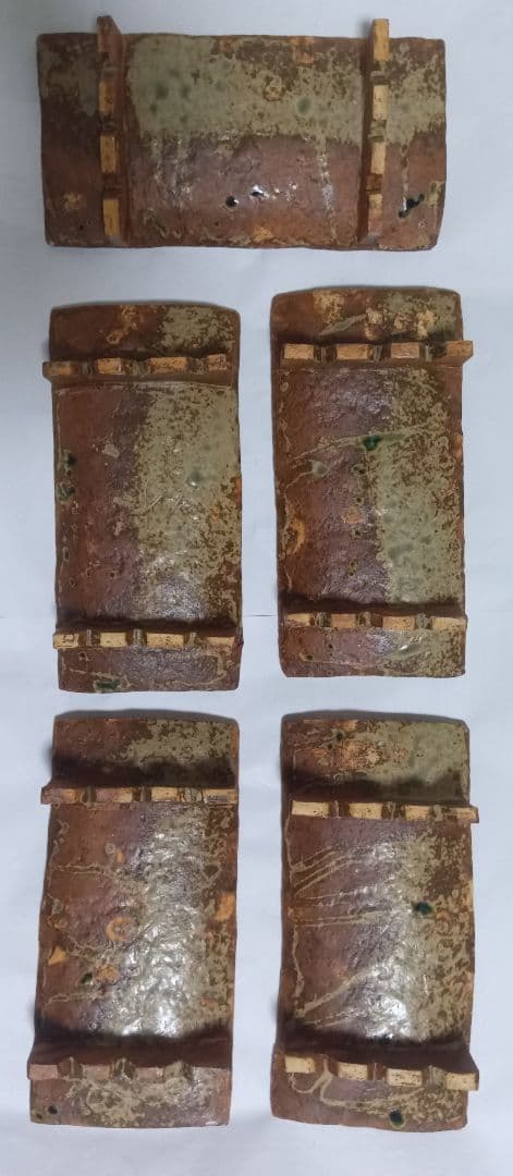 佐藤和次 長角皿 織部焼き 長方形皿 四方皿 早蕨窯 岐阜 5枚