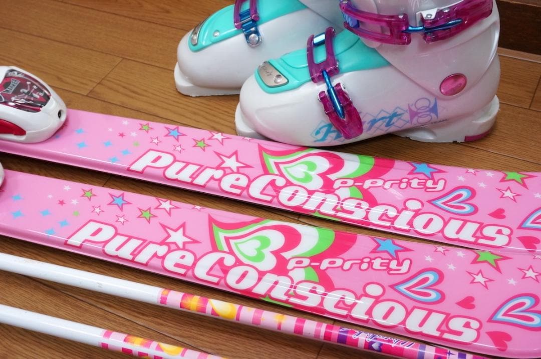 メンテ済 130cm 靴22cm PURE CONSCIOUS スキーセット