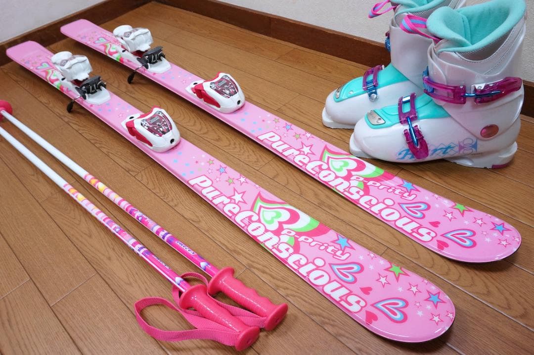 メンテ済 130cm 靴22cm PURE CONSCIOUS スキーセット