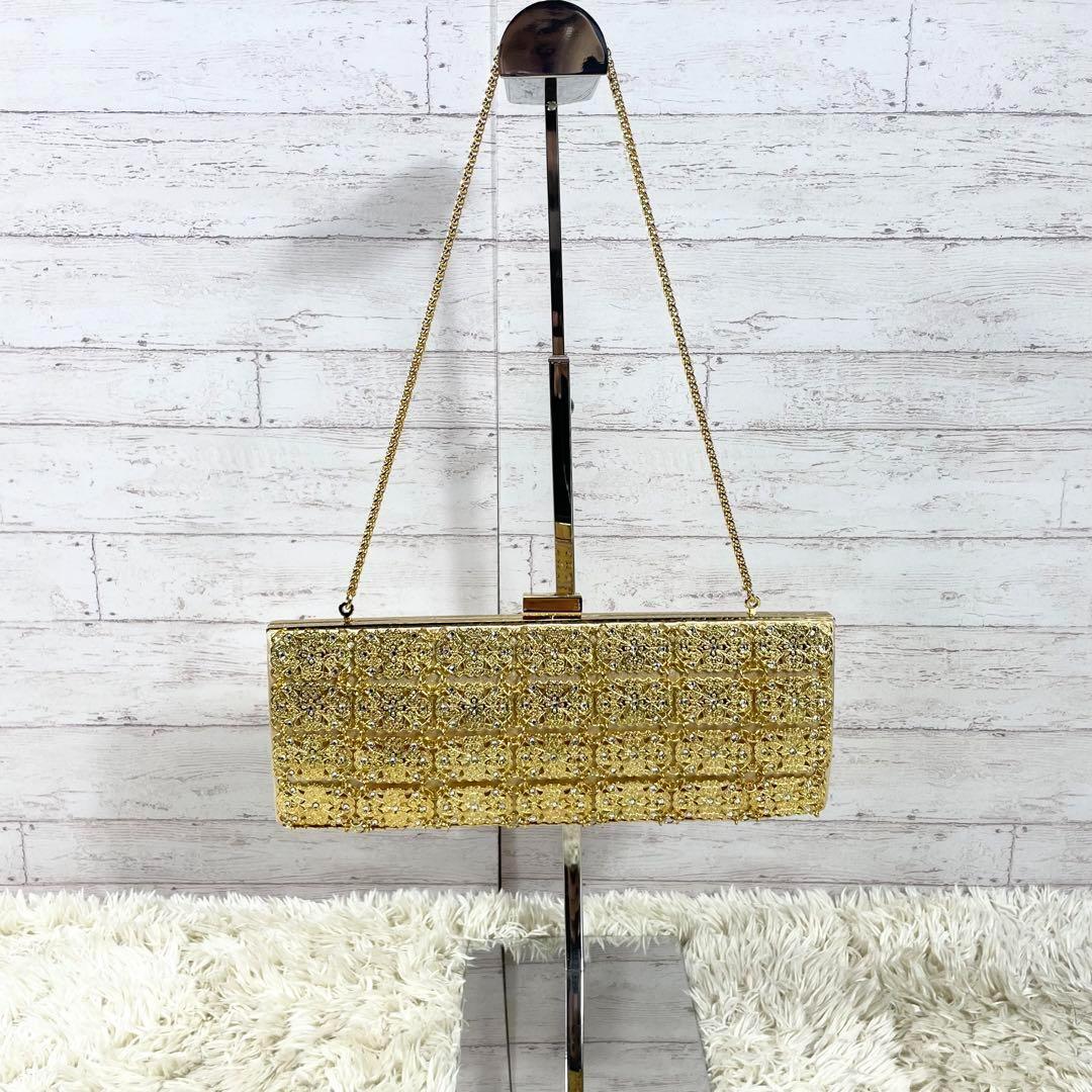 ✨極美品 ワコウ 和光 パーティーバッグ ハンドバッグ ゴールド がま口