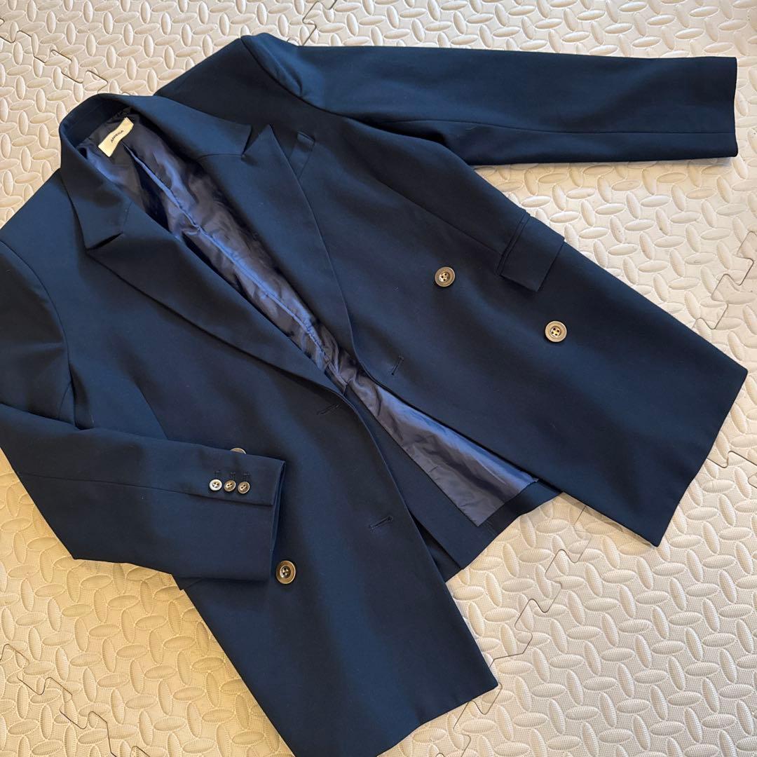 美品　ANIECA　アニーカ　テーラードジャケット　ダブル　ブロンズボタン　濃紺