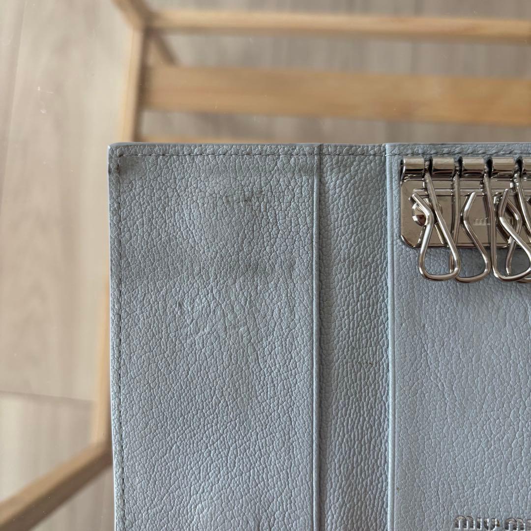 ☆MIUMIU☆ ミュウミュウ キーケース レザー パール リボン 可愛い