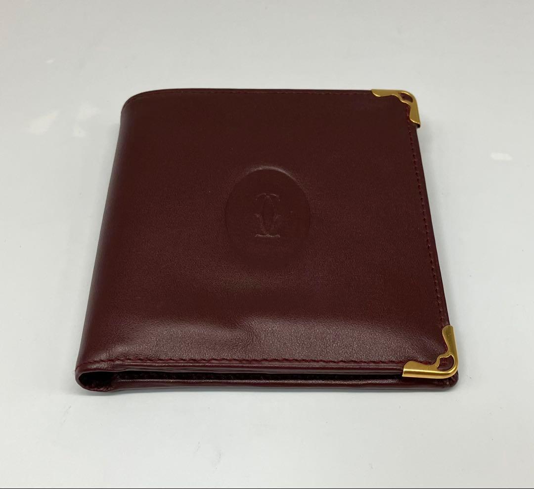 ⭐️ 美品 Cartier カルティエ マスト 二つ折り財布 ボルドー 鑑定済
