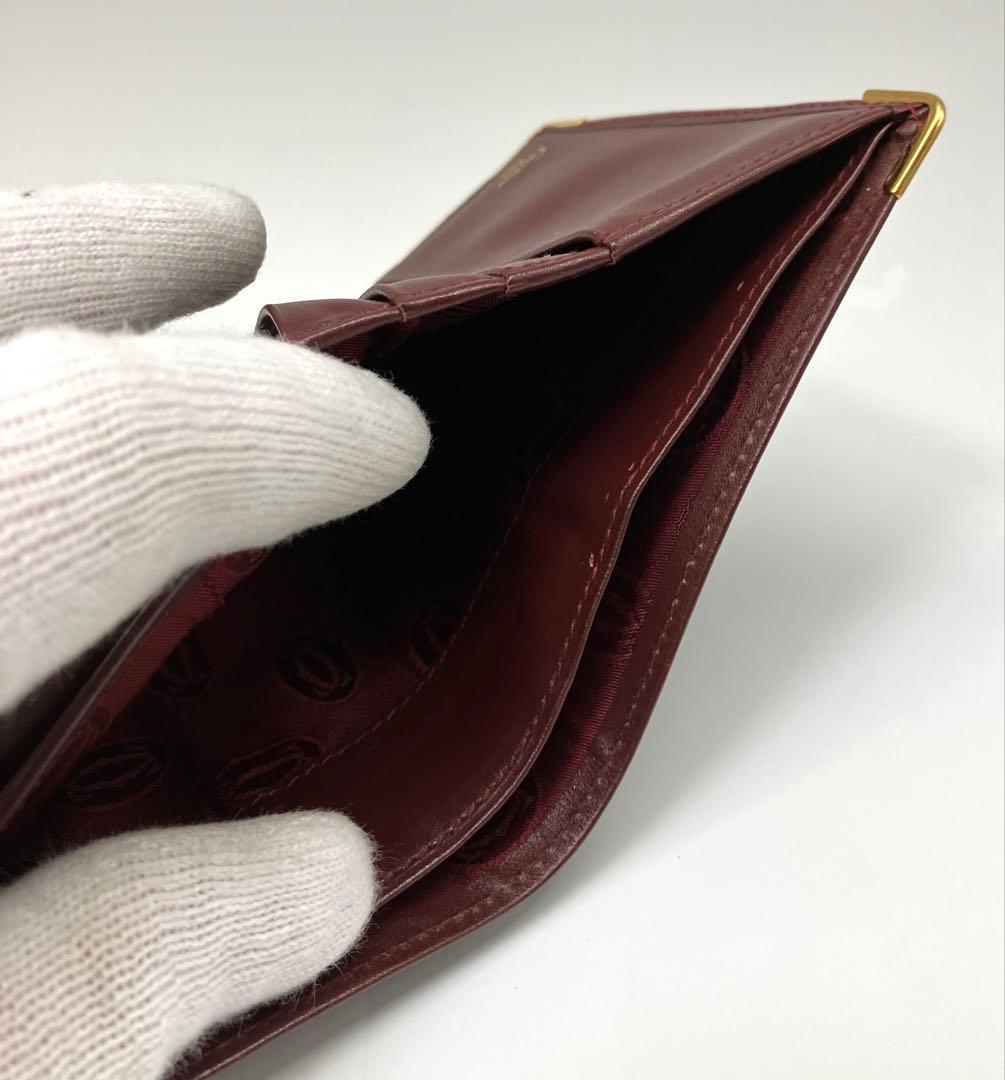 ⭐️ 美品 Cartier カルティエ マスト 二つ折り財布 ボルドー 鑑定済