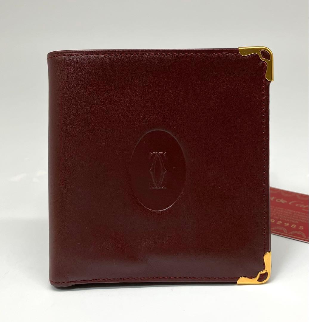 ⭐️ 美品 Cartier カルティエ マスト 二つ折り財布 ボルドー 鑑定済