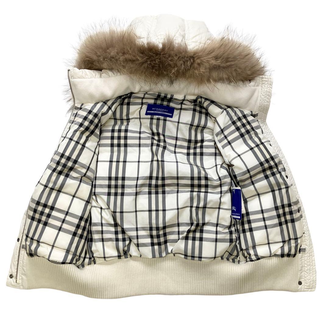 未使用 BURBERRY BLUE LABEL ダウンベストノバチェック ファー