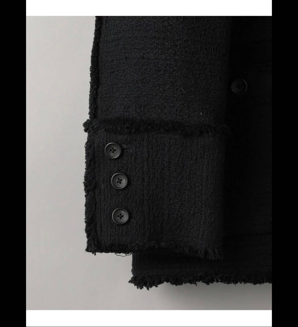 beauty&youth コットンツイードノーカラージャケット　黒　Mサイズ