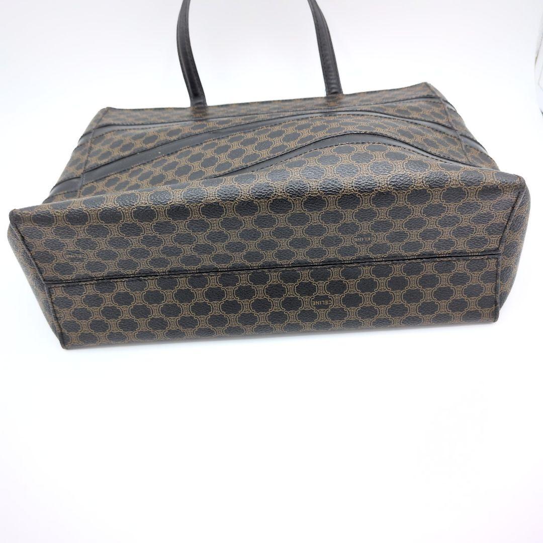 【美品】セリーヌ CELINE マカダム柄 トートバッグ 肩掛け PVC ロゴ
