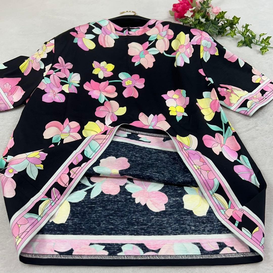 K396 新品未使用 L レオナール タグ付き 花柄 カットソー レディース