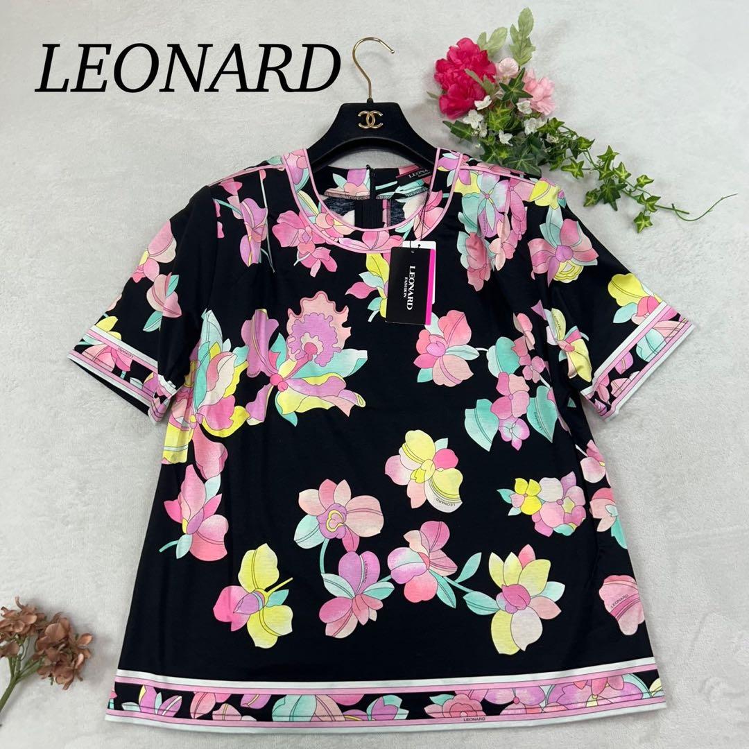 K396 新品未使用 L レオナール タグ付き 花柄 カットソー レディース