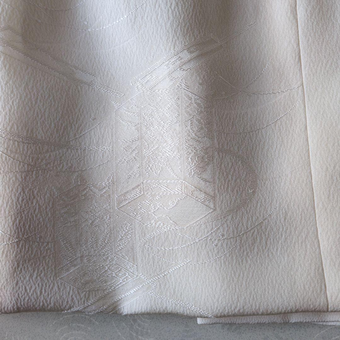 七五三３歳正絹柄入り縮緬中綿無しの被布（新品）ミルキーホワイト