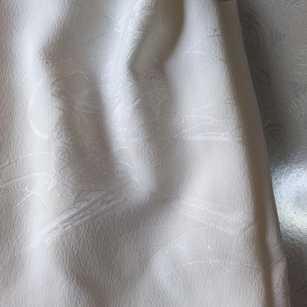 七五三３歳正絹柄入り縮緬中綿無しの被布（新品）ミルキーホワイト