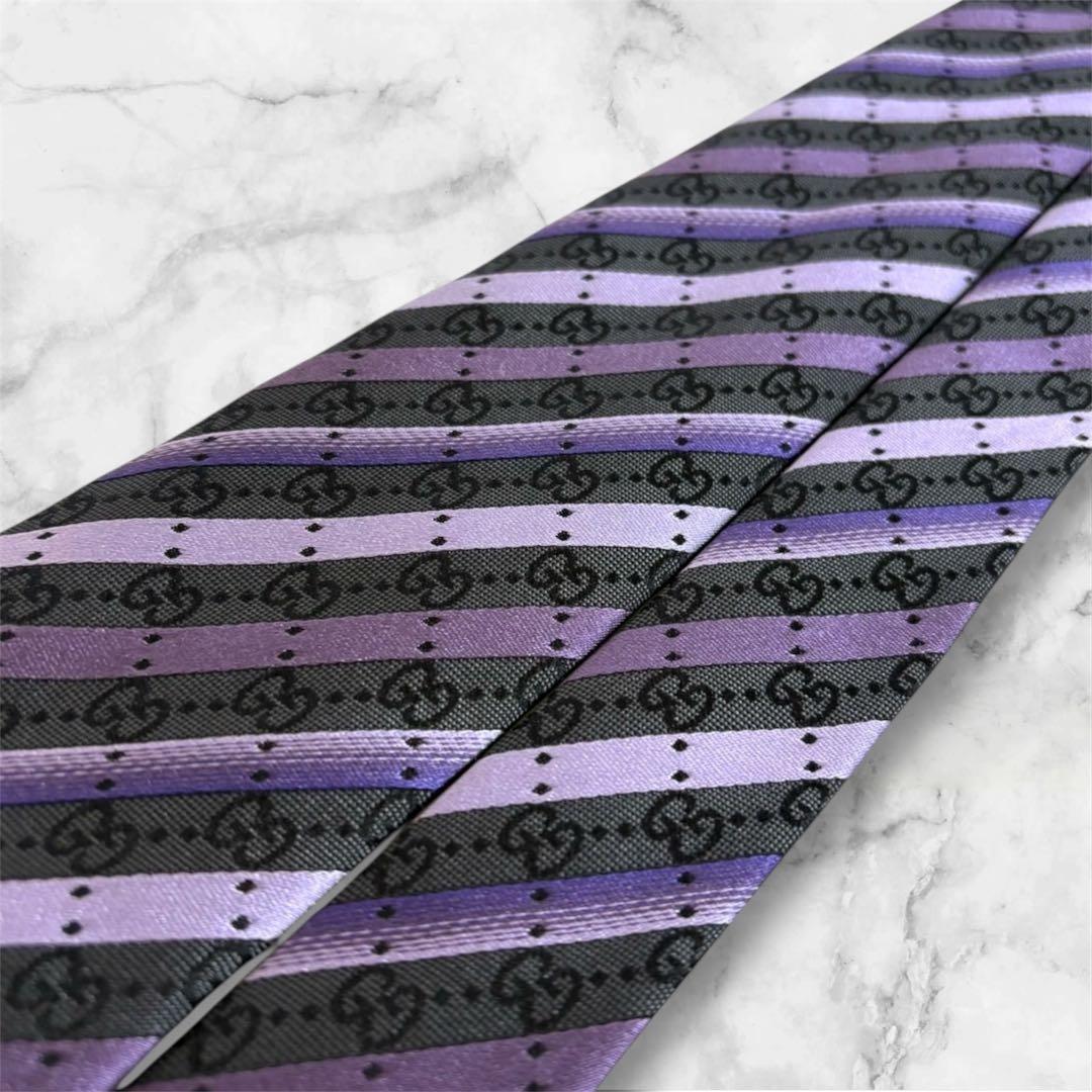 ✨未使用クラス✨GUCCI 現行タグ　GG柄 ストライプ　蜂刺繍　ネクタイ