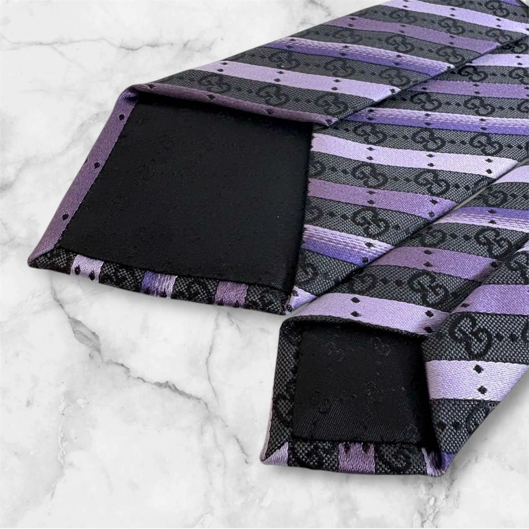 ✨未使用クラス✨GUCCI 現行タグ　GG柄 ストライプ　蜂刺繍　ネクタイ