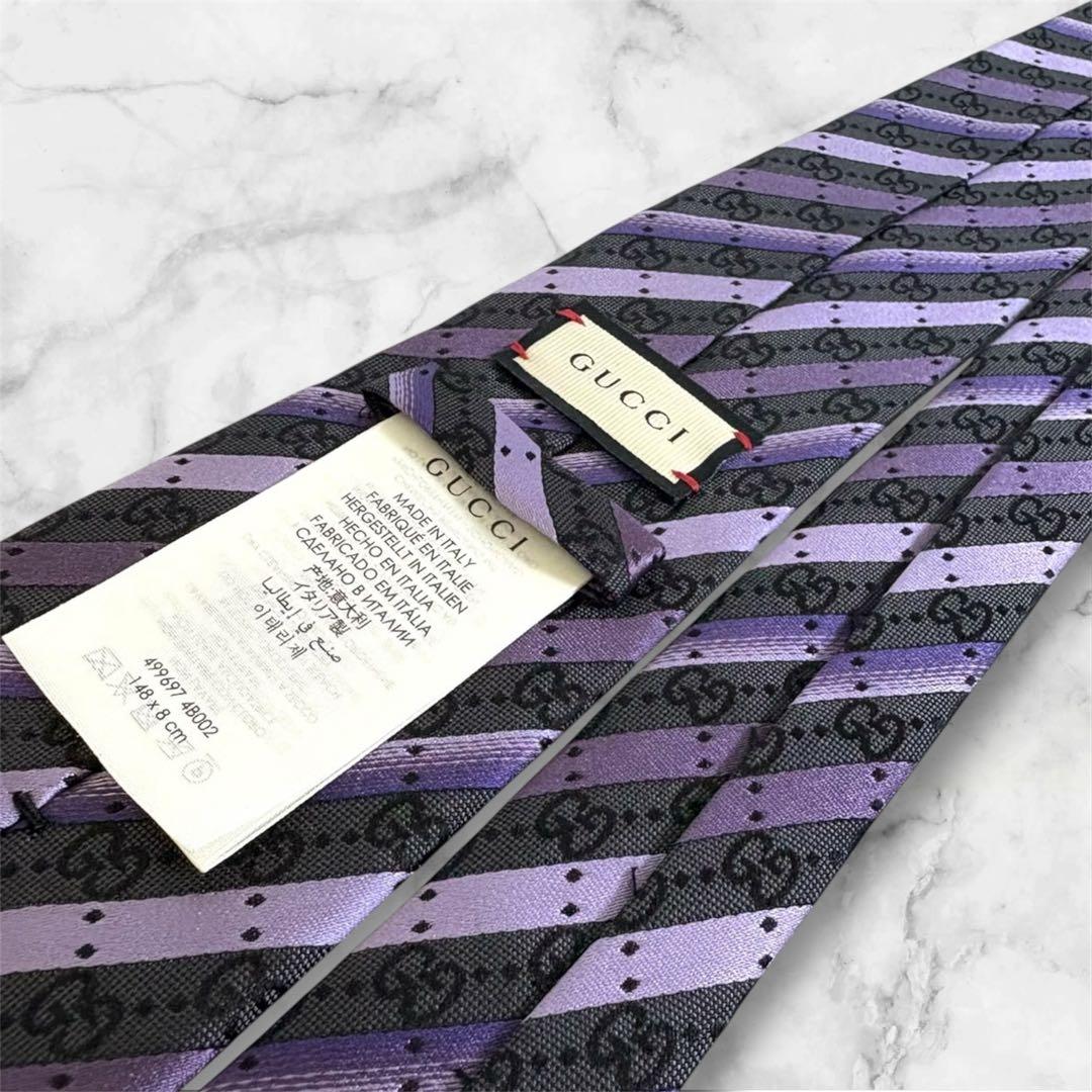 ✨未使用クラス✨GUCCI 現行タグ　GG柄 ストライプ　蜂刺繍　ネクタイ