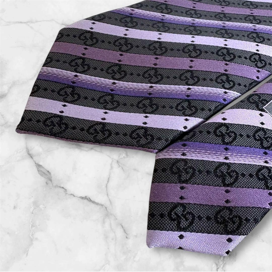 ✨未使用クラス✨GUCCI 現行タグ　GG柄 ストライプ　蜂刺繍　ネクタイ