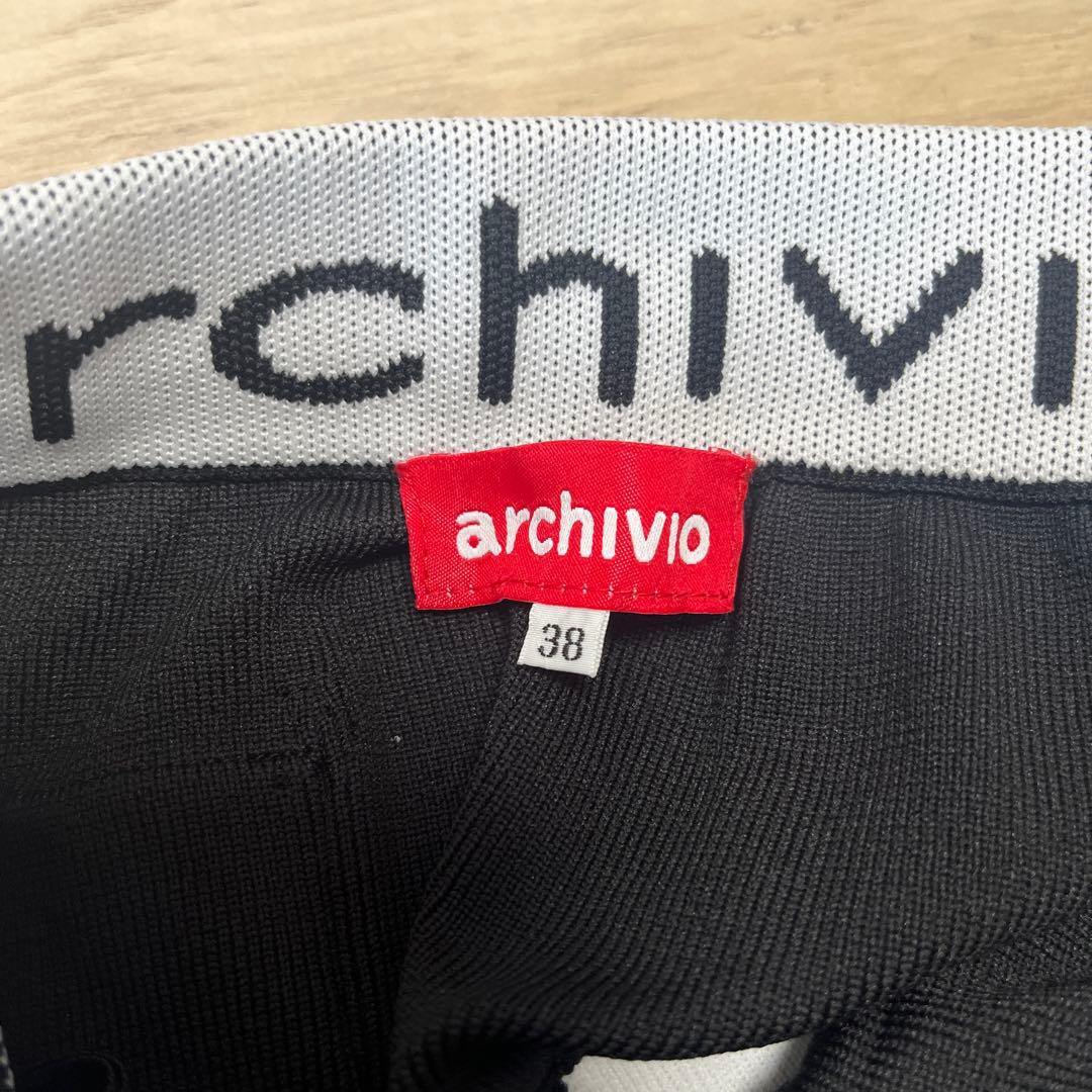 アルチビオ　プリーツスカート　38 ブラック✖️ホワイト　秋冬