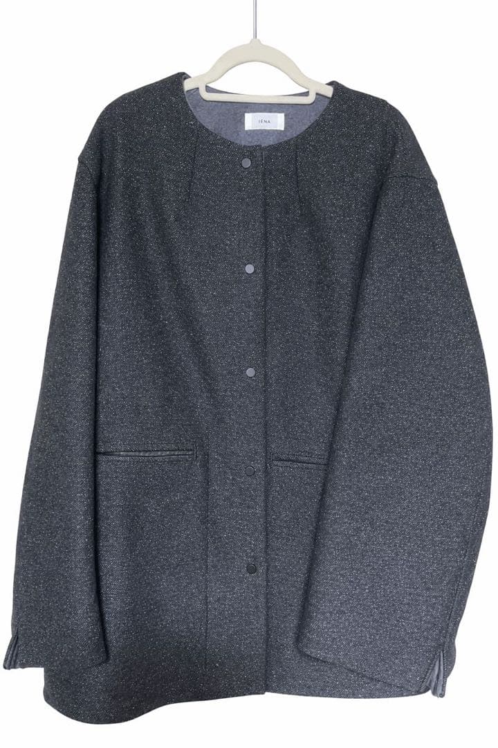 IENA イエナ　ノーカラーツイードジャケット コート　ベイクルーズ