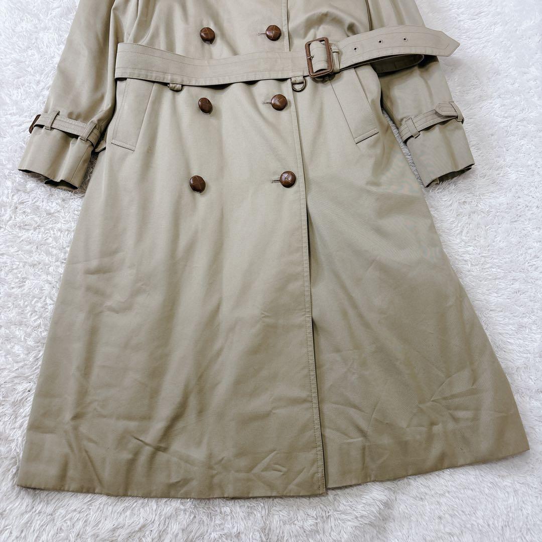 美品　着丈111 アクアスキュータム　トレンチコート　ライナー付き　チェック　L