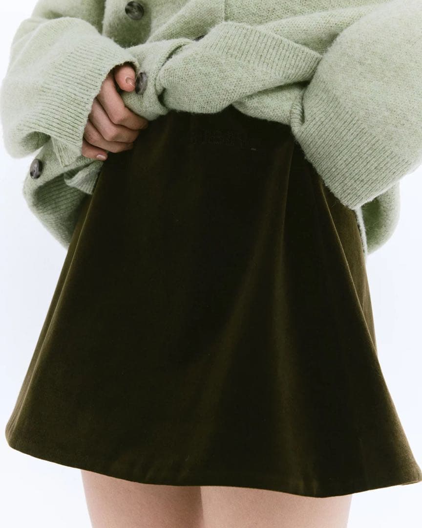スカート Bibiy. MILA VELOUR SKIRT KHAKI