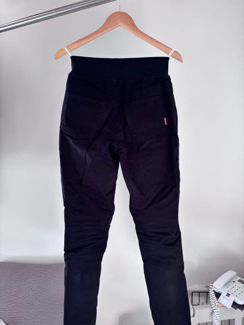 RossoStyleLabリブウォームストレッチパンツ ブラックSサイズ